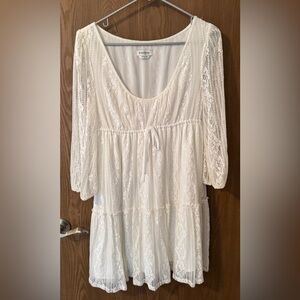 Bebe Classic White Lace Dress